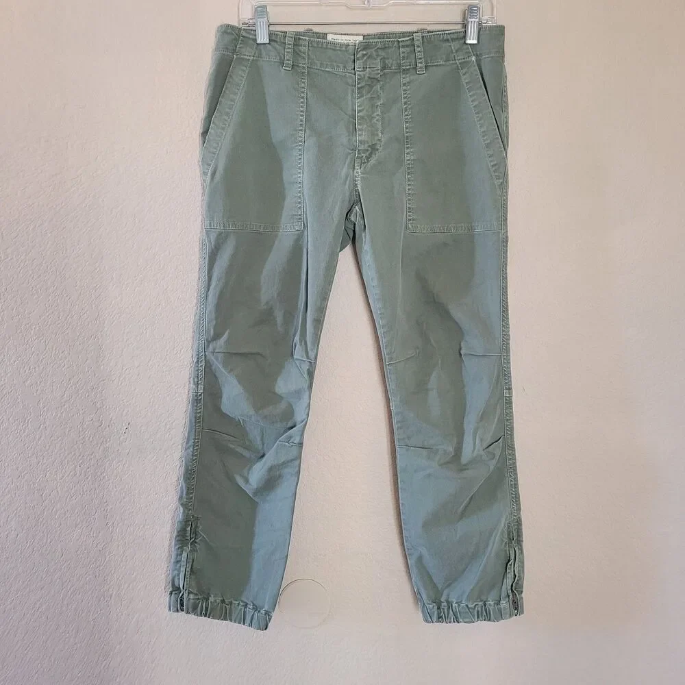 Nili Lotan Cargo Cropped Jogger Military Pants Women Size 4 111/88 80NL Green - Picture 1 of 8